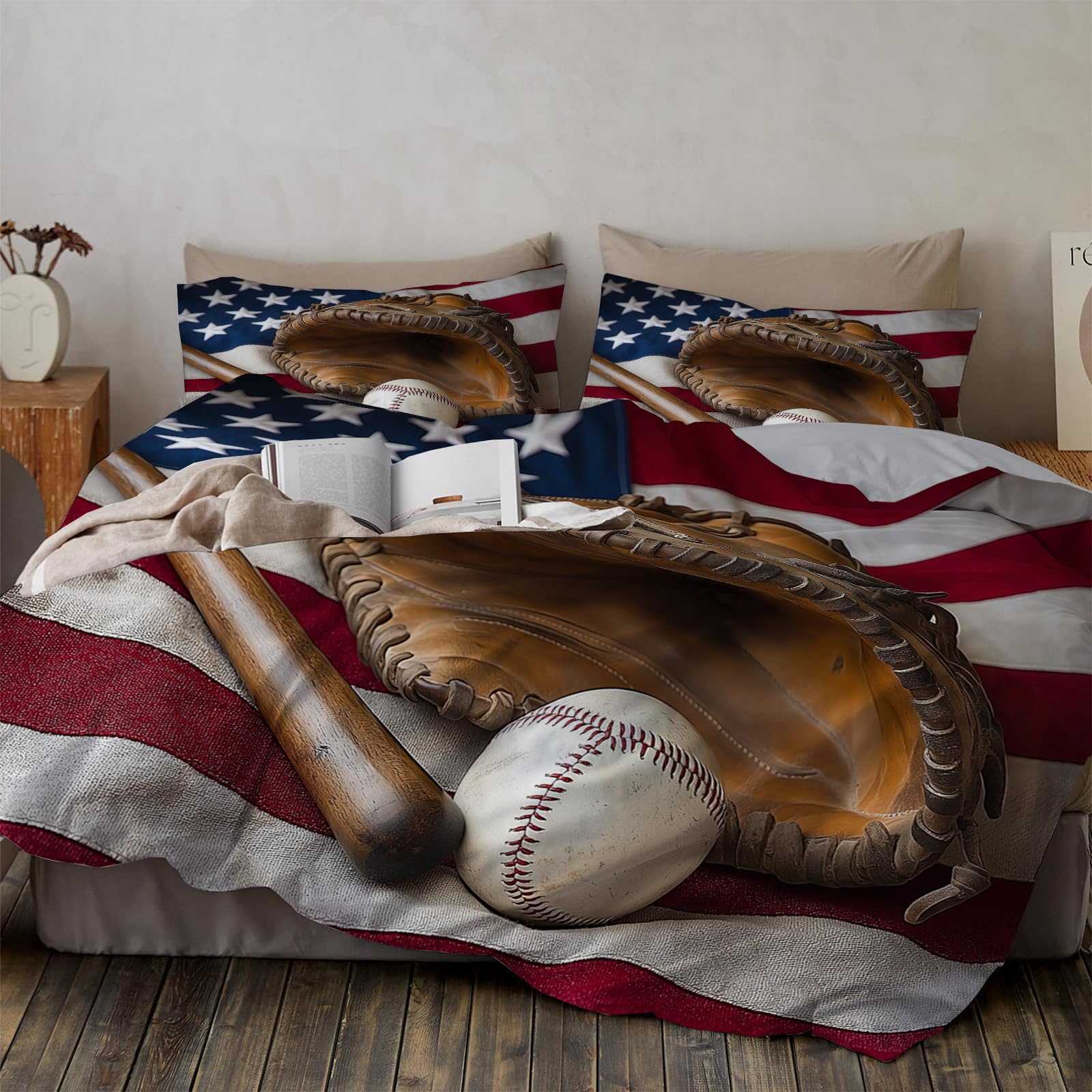 Parure de lit baseball au toucher doux supérieur ensemble housse de couette 200x200cm