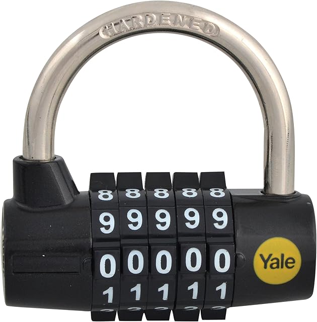 Yale Y160/48/123/1 Combination Padlock, 48mm, pack of 1, suitable for gates and garages