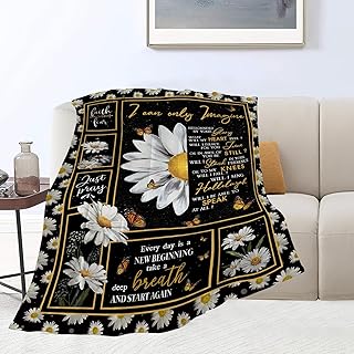 Christian Daisy Blanket Religious Butterfly Decor Throw Blanket I Can Only Imagine Inspirational Blanket Gifts for Girls Boys Super Warm Soft Plush Fleece Flannel Blanket for Kids Adult Women 40
