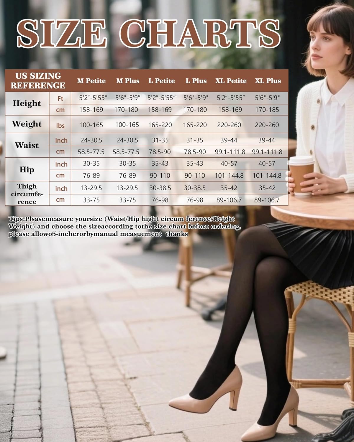 Fleece Lined Tights for Women, Thermal Warm Black Pantyhose Leggings, Fake Translucent Thick Tights for Winter - Image 6