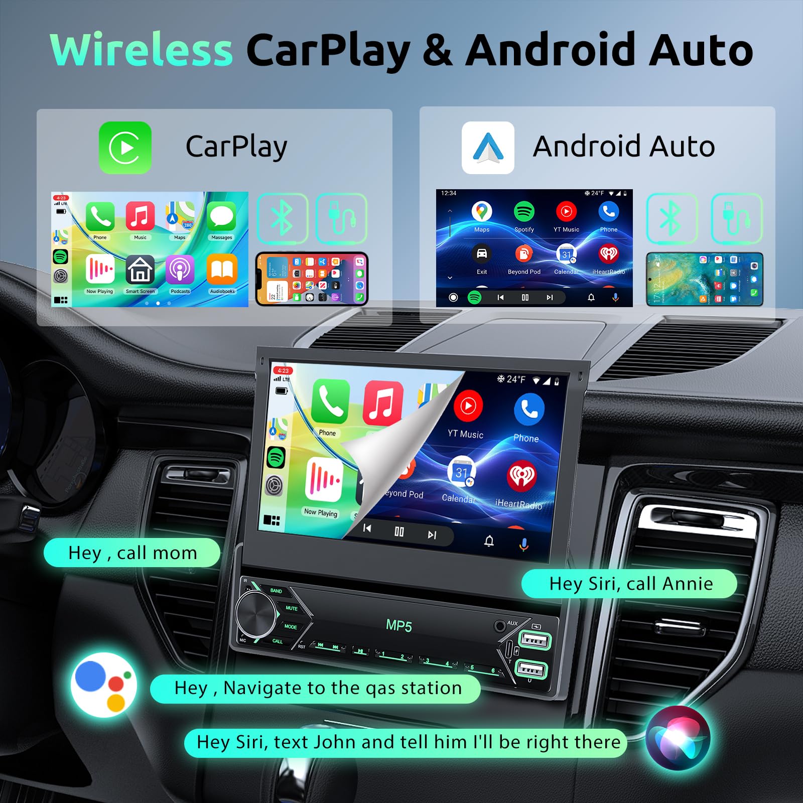 Din Car Radio 7 Pollici Bluetooth Stereotipo - Dettaglio
