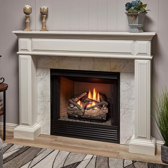 Bluegrass Living Vent Free Dual Fuel Gas Log Set - 18 in. Rustic Oak, 30,000 BTU, Remote Control - Model# B18DR-UL4