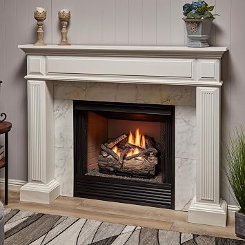 Bluegrass Living Vent Free Dual Fuel Gas Log Set - 18 in. Rustic Oak, 30,000 BTU, Remote Control - Model# B18DR-UL4