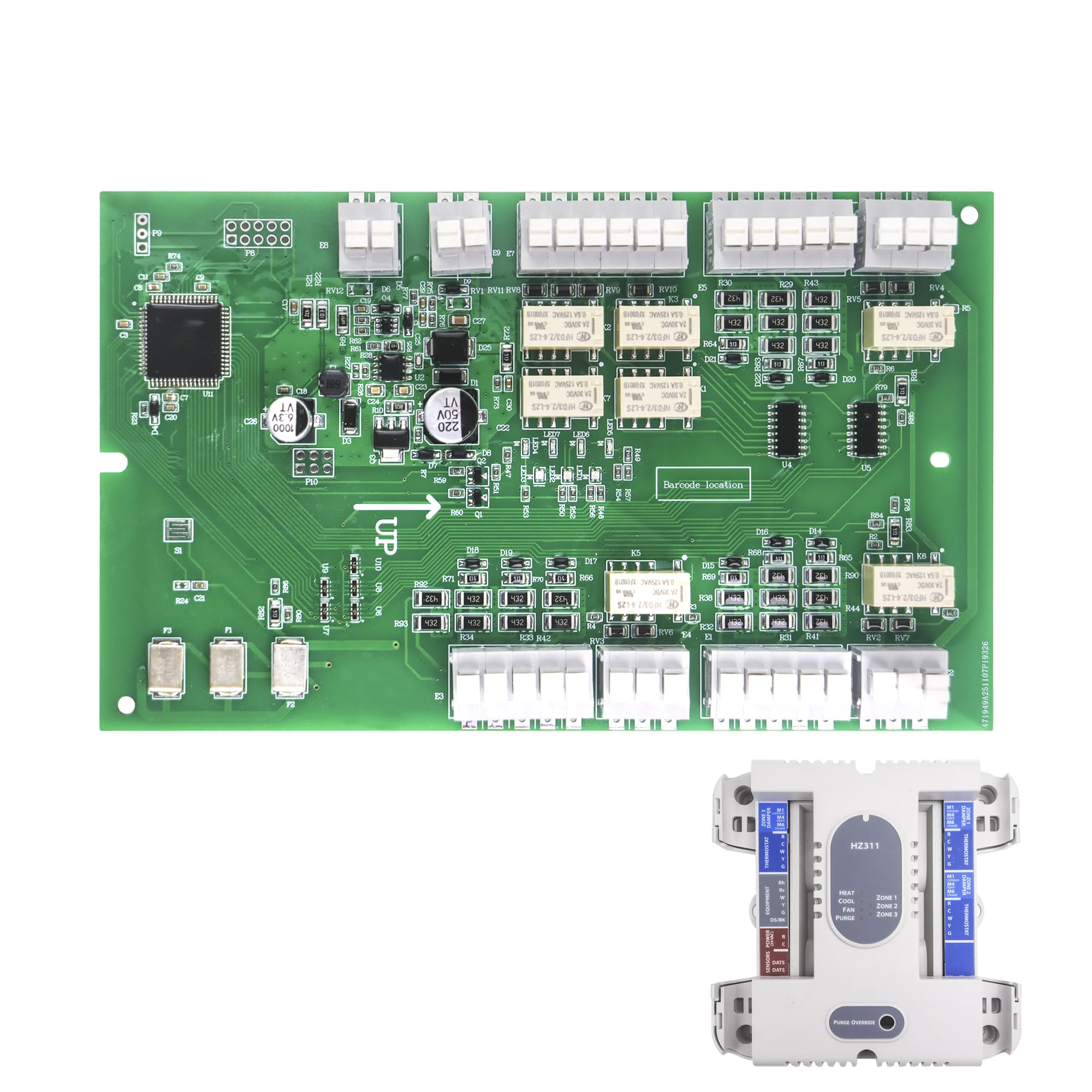 HZ311 Zone Control Board Replacement for Honeywell TrueZONE Panel - 24V HVAC 3-Zone Controller Board Only (No Cover/Housing) - Fixes Single-Stage Heat