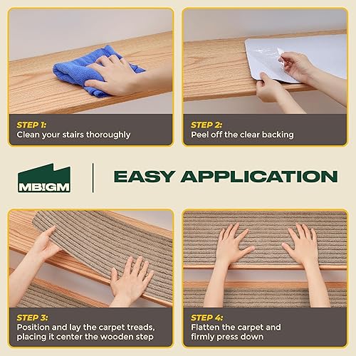 Miniatura 55 de MBIGM - Alfombra antideslizante para escaleras de 8 x 30 pulgadas (15 unidades), alfombra de seguridad antideslizante para interiores para niños
