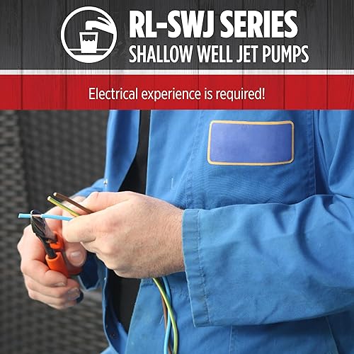 Miniatura 8 de Red Lion RL-SWJ75 34 HP, 13 GPM doble voltaje (115230 voltios), bomba de chorro de pozo poco profundo de hierro fundido, rojo, 97080701