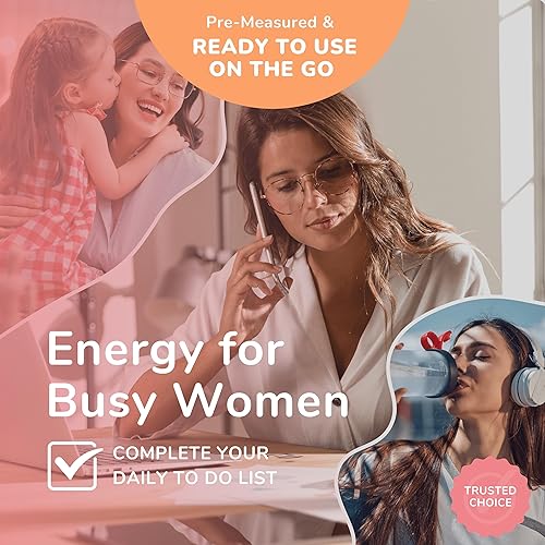 Miniatura 4 de Paquetes de bebida energética para mujeres, 30 paquetes, paquetes de bebidas energéticas saludables, paquetes de polvo de bebida energética, mezcla