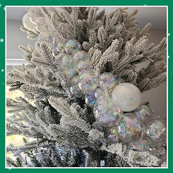Christmas Rainbow Ornaments, 24 Pcs Shatterproof Transparent Hanging Balls (4 Sizes) - Ideal for Home & Christmas Tree