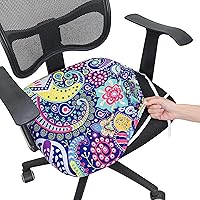 Vista 11 de Forcheer - Fundas elásticas para silla de oficina de Jacquard, resistentes al agua, 2 piezas para sillas de escritorio o de la computadora
