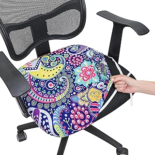 FORCHEER Office Chair Seat Cover 19x19 inch Printed Stretchable Small Fitted Computer Desk Chair Seat Cushion Slipcover-Boho
