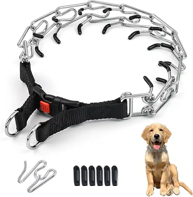 Collier étrangleur chien réglable anti-aboiement - Nylon et métal pour dressage