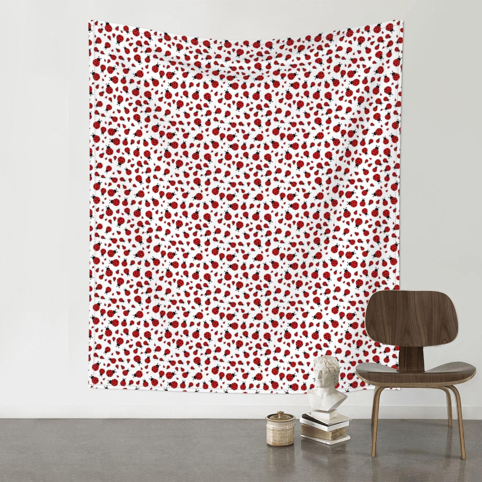 YYHWHJDE Ladybug Prints 60x51in Wall Tapestry – Boho Decor Throw Blanket for Bedroom, Dorm, Beach Cover, Picnic & More