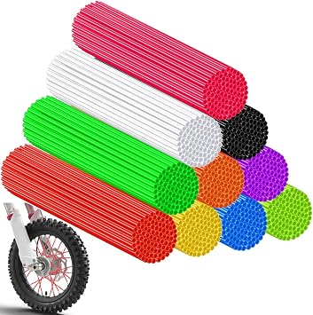 160 Pcs Bike Spoke Skins, 10 Mixed Colors Bicycle Spoke Covers, Dirt Bike Rim Wraps Protector for Motorcycle Bicycle Wheelchair Accessories for 8-21 Inch Rims