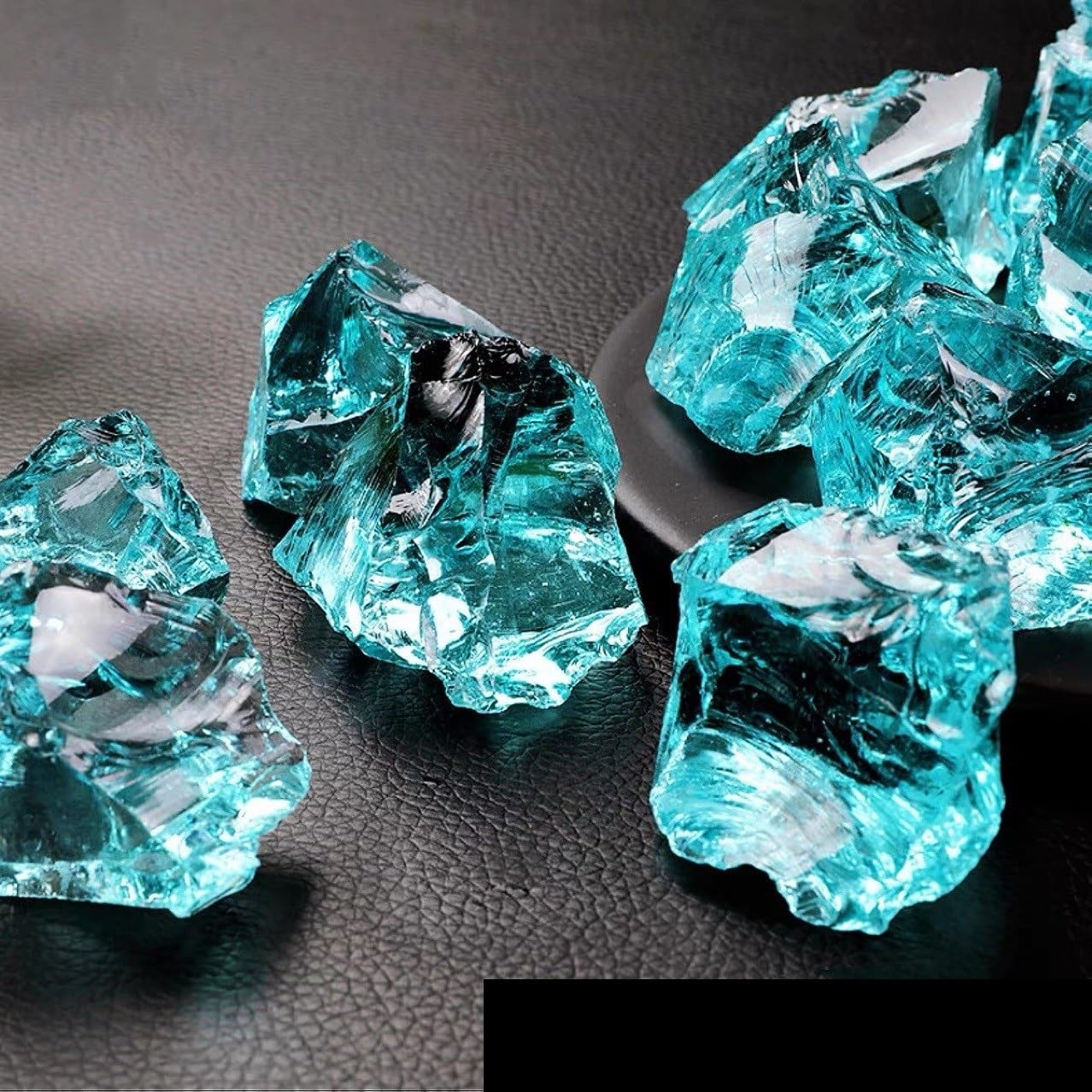 La Pietra del Pesce, Ghiaia Artificiale di Cristallo di Vetro Azzurro for Acquario, Decorazione for Interni, Diverse Dimensioni(3-5cm1000g)
