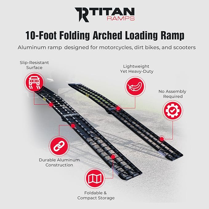 Rampa Plegable para Moto Titan Ramps 10 ft 800 lb miniatura 4