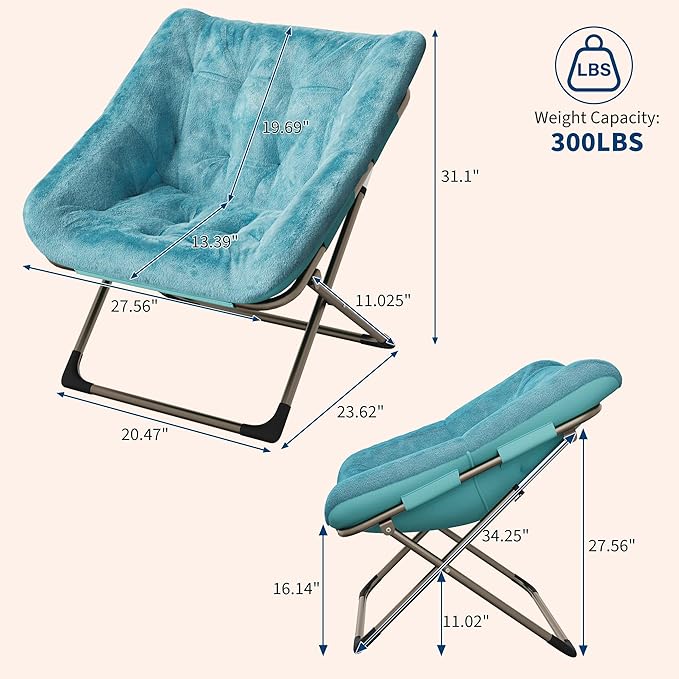 Sillón Plegable Descanso Peluche Verde miniatura 3