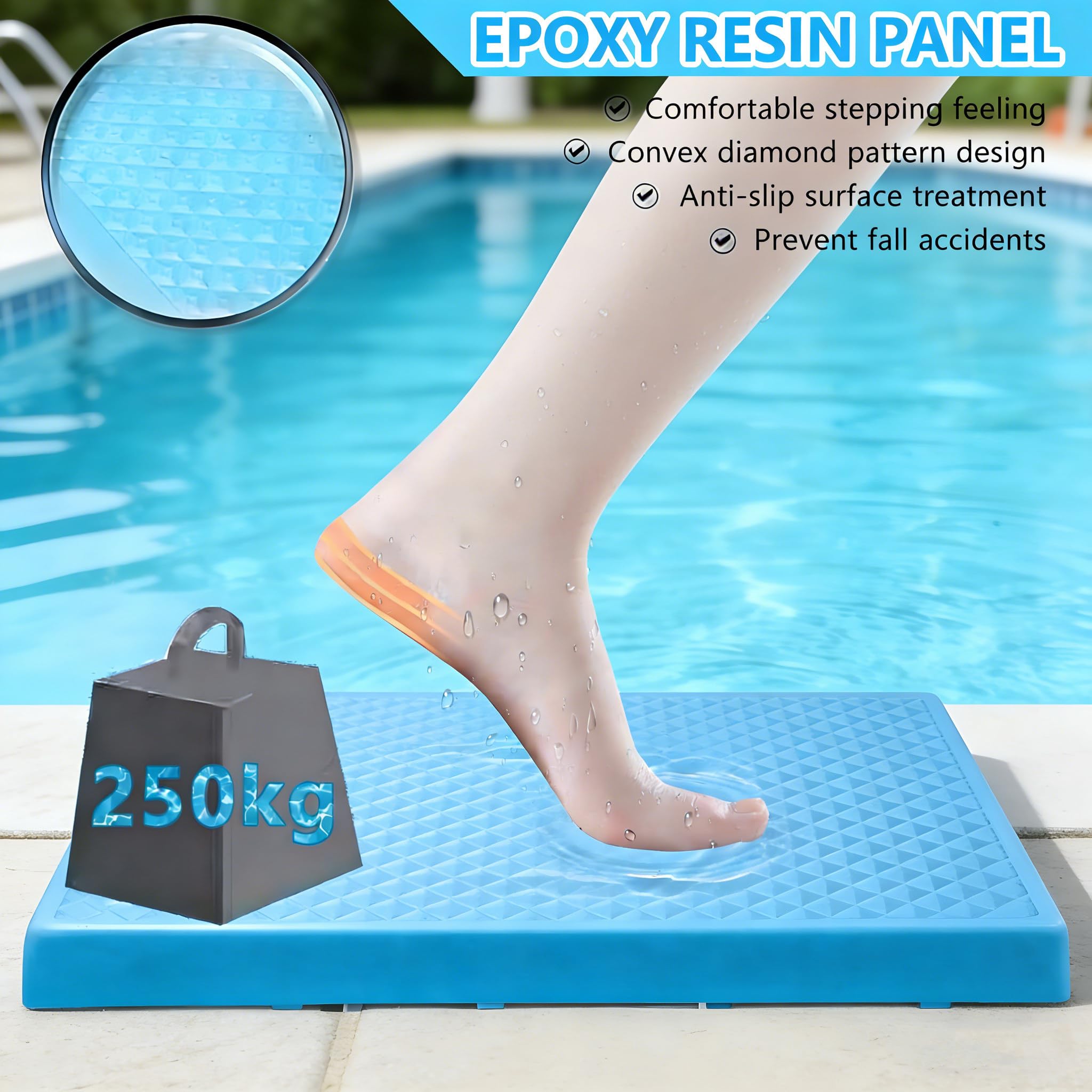 Generico Trampolino per Tuffi da Piscina con Superficie Antiscivolo, Piattaforma inclinata di 15° per allenamenti e competizioni di Nuoto, Facile Installazione, Durevole e sicura per Un'Esperienza di