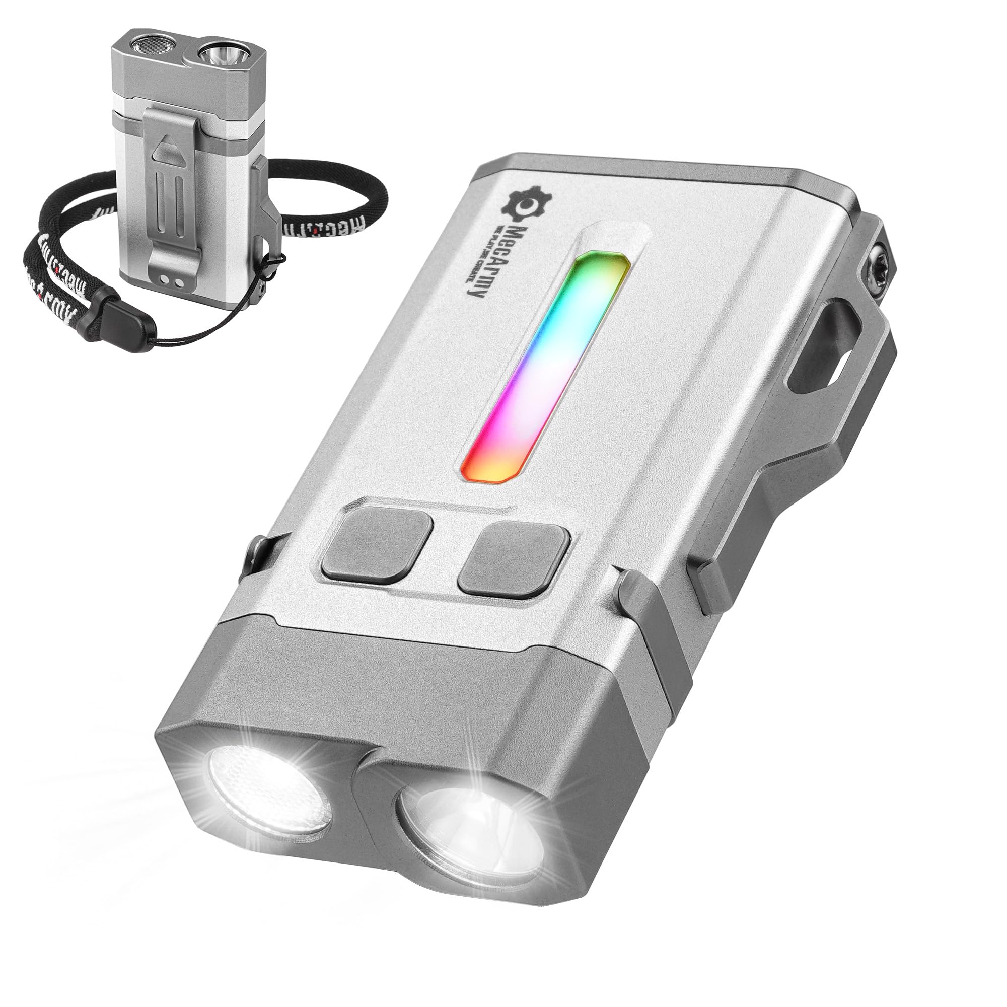 MecArmy Torcia portachiavi SGN8 (luce bianca, grigio argento)