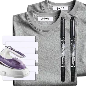 100 etiquetas de nome para roupas, etiquetas de roupas com 2 canetas marcadoras pretas, etiquetas de tecido para creche, casa de repouso, acampamento, escola, lavanderia