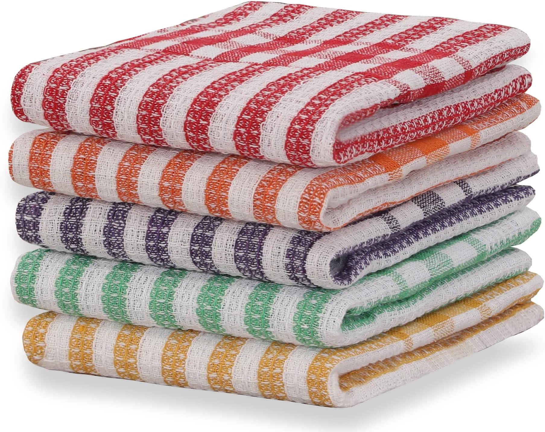 Amazon.com: Excellent Deals Multi Color Waffle Kitchen Towels [5 Pack ...