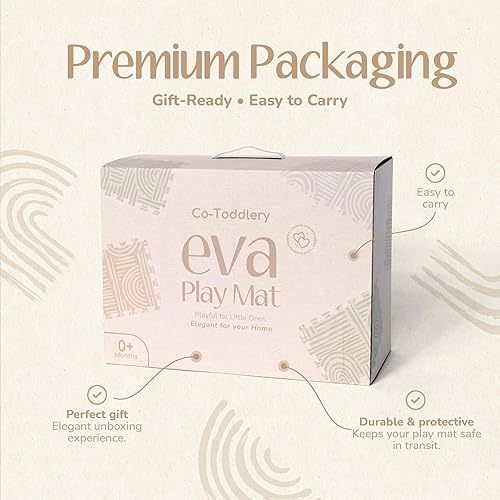 Miniatura 7 de Tapete de juego para bebés tapete de espuma de primera calidad para bebés y niños pequeños, 67 x 48 pulgadas, aspecto moderno neutro, fácil de