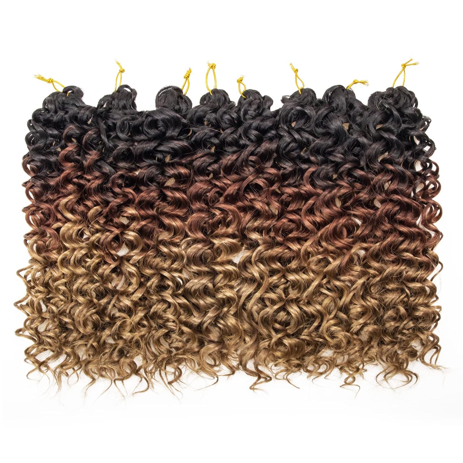 8 packs curly crochet hair gogo curl crochet hair for women deep wave braiding hair,synthetic bohemian crochet braid water wave crochet hair extensions(1b/30/27, 14inch) 1b/30/27 14 inch