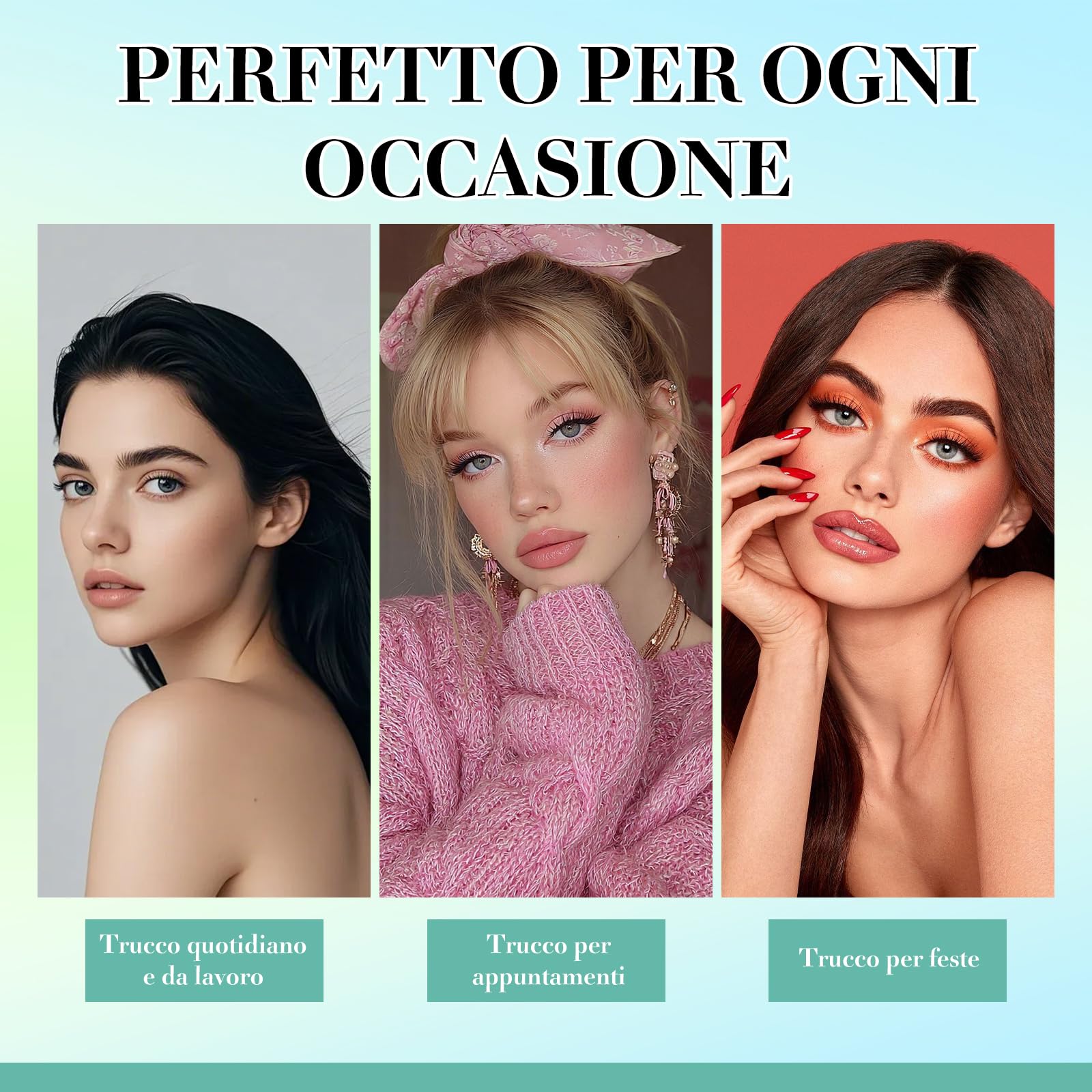VEGCOO 640 Pezzi Ciglia Finte Extension Ciglia, 30D-40D-50D-60D Curl Ciglia Finte Ciuffetti, 8-16mm Kit di Extension per Ciglia, DIY Eyelash Extension per Donne Principianti,Confezione regalo verde