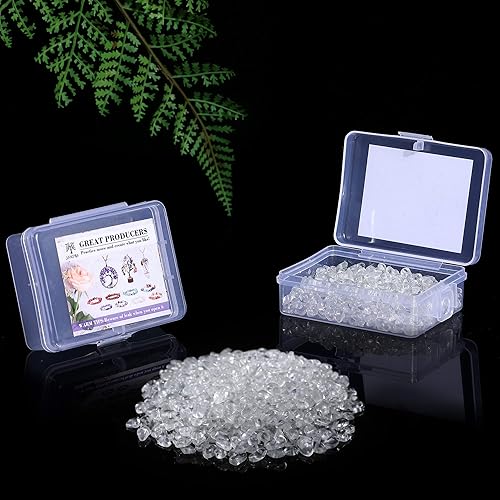 Miniatura 3 de Mini cuentas de piedra natural con chip de 0.118 a 0.198 pulgadas, alrededor de 420 piezas de 7 chakras, kit de piedras preciosas de cristal