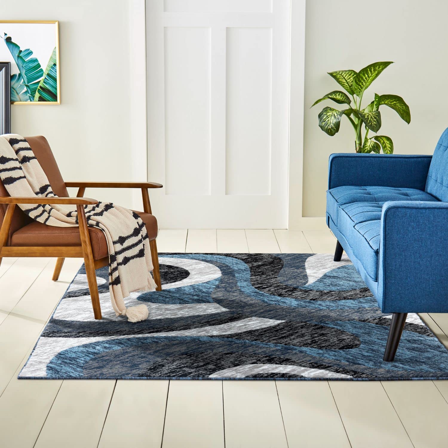 5'3"x7'2" Home Dynamix Catalina Huron Contemporary Abstract Swirl Area