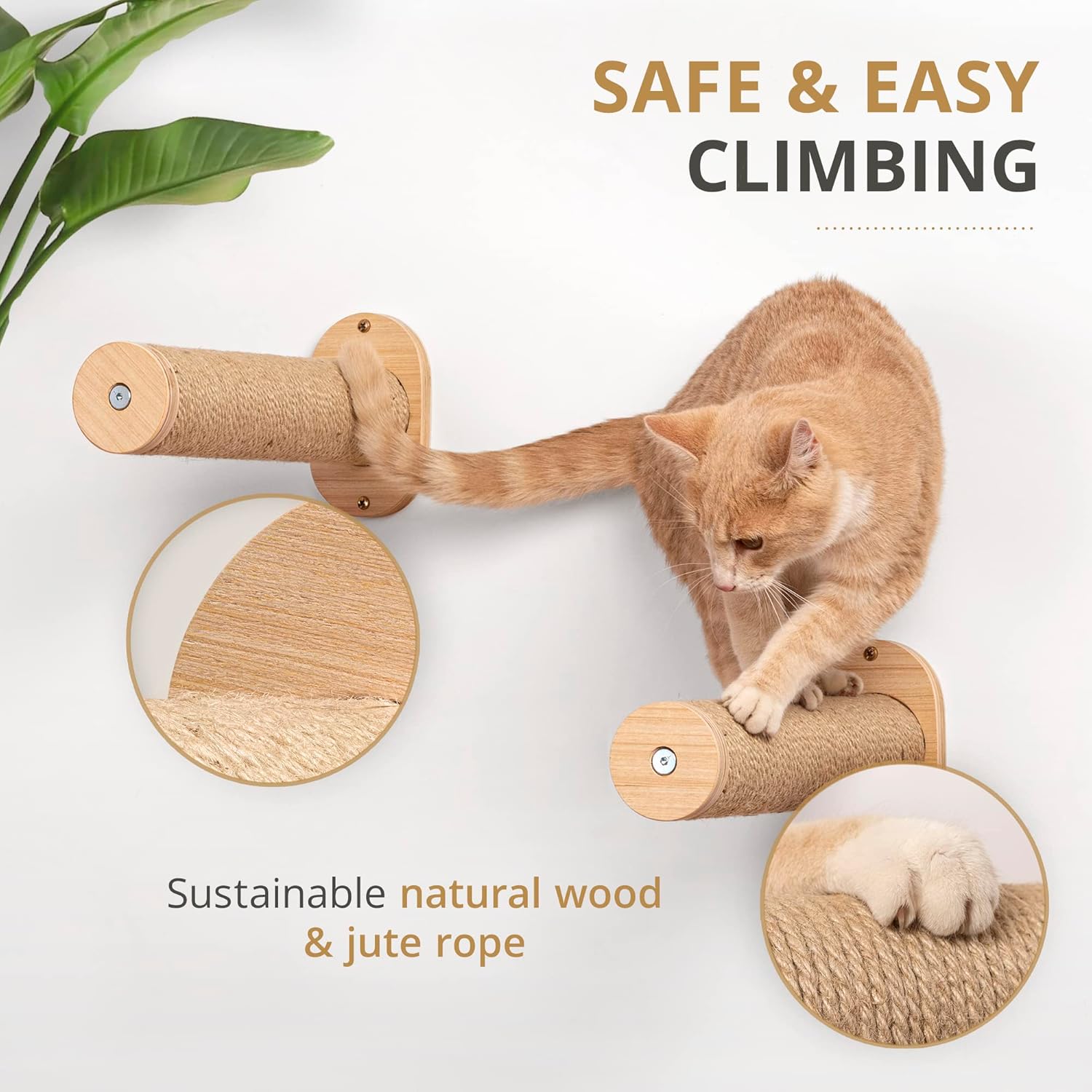 7 Ruby Road Cat Hammock Wall Mounted Cat Shelf with Two Steps and Extra Steps Pack of 2 - Modern Wall Furniture for Large Indoor Cats, 3-Piece Bundle (Alto + Salto)