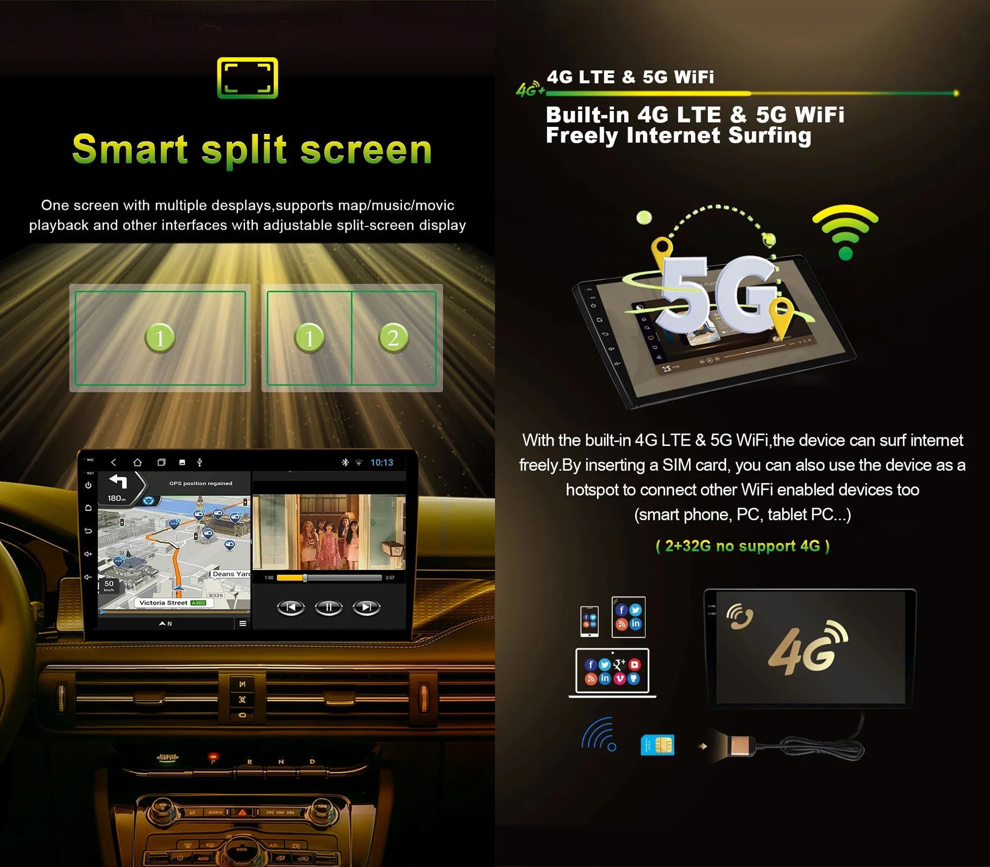 Android 9-calowy ekran dotykowy radio samochodowe stereo do Honda Jazz 3 2015-2020 z Carplay Android automatyczna nawigacja GPS z BT WiFi USB Mirror Link FM, części samochodowe (2+32G)
