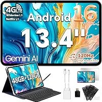 TECLAST T65 13.4" 120Hz Android16 4G Lte, 2.2GHz 48GB+128GB con 8 Accessori