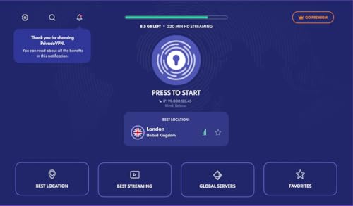 PrivadoVPN - Free, No Ads, Zero Log VPN
