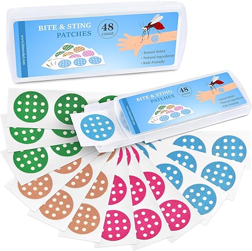 Nano shield Parches para aliviar la picazón de insectos para niños, 48 unidades, naturales, detiene arañazos en 30 segundos, alivio rápido, reduce