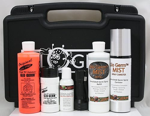 Glo Germ Kit de germen simulado MIST Deluxe con aceite y linterna UV