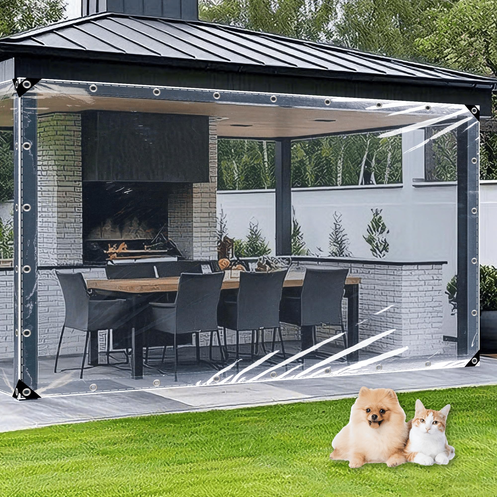 Lona transparente impermeable 130 x 180 cm exterior para coche y muebles de terraza