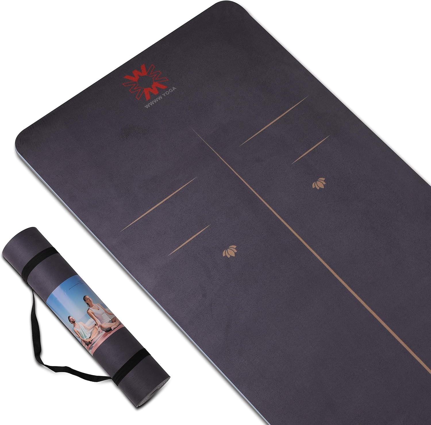 Yoga Mat, Eco Friendly Suede Yoga Mats with Carrying Strap 72"x 24" x 7mm Exercise & Workout Mat for Yoga Pilates Home Outdoor Fitness,Best Gift for Lover