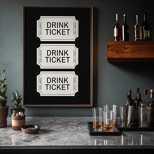 Miniatura 6 de Poster Master Impresión de boletos de bebida  Póster retro de alcohol  Arte moderno de carrito de bar  Diseño de pared Preppy y moderno  Arte