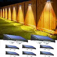 TECKNET Solar Fence Lights Outdoor 8 Pack, 3 Modes 3500K/4500K/6500K, IP66 Waterproof LED Deck Light, Dusk to Dawn Fence Lights Solar for Wall, Railing, Step, Patio, Pool, Backyard, Outside