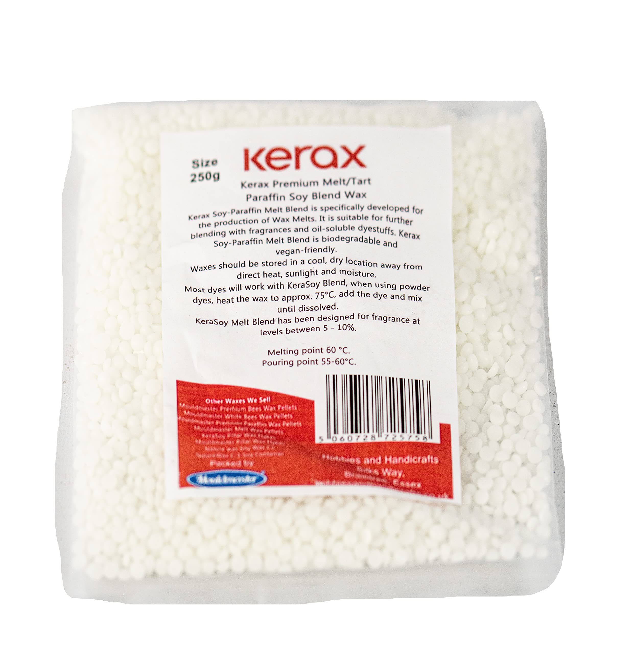 Kerax Premium Melt/Tart Blend Paraffin/Soy Wax 250g, Off White