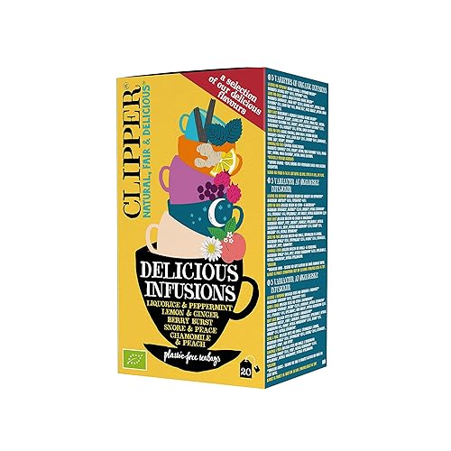 Clipper - Té de hierbas, 5 sabores, orgánico, a base de plantas, ideal sobre hielo, 1 paquete variado, 20 bolsas de té sin blanquear