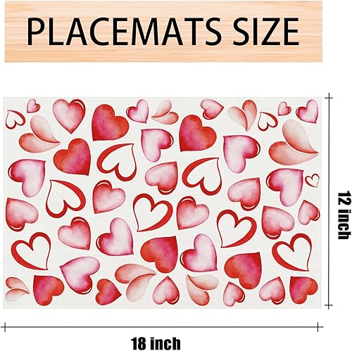 Miniatura 8 de Jiudungs Camino de mesa de lino rosa con corazón de acuarela para el día de San Valentín 108 pulgadas de largo decoración de mesa para el hogar