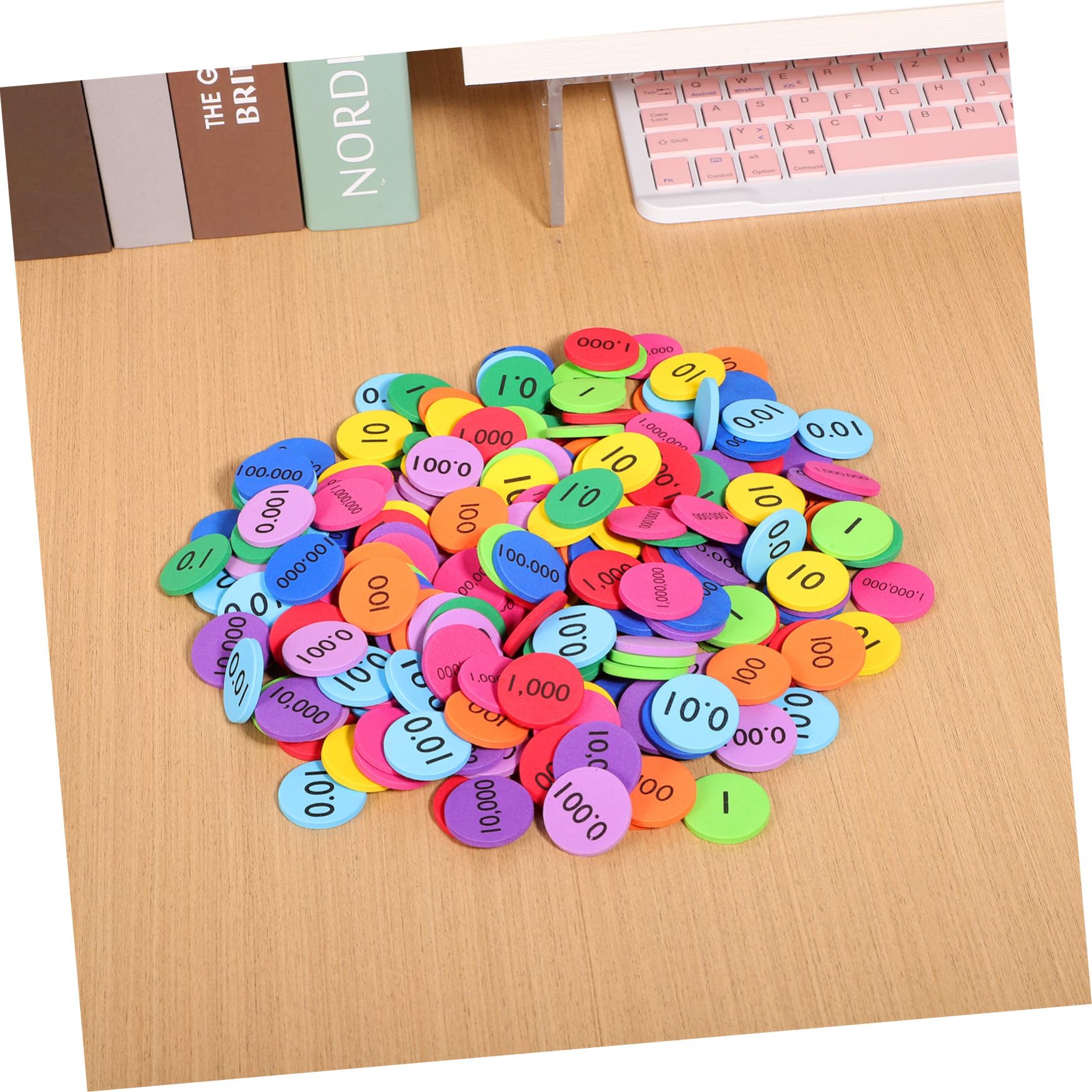 5 Set Dischi Posizionale Colorati in Eva Kit Didattico Per Apprendimento Matematica Educativo Per Dischi Numerici Resistenti E Sicuri 300 Pezzi*5