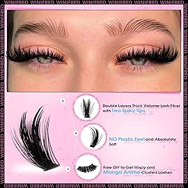 Winifred Wispy Lash Clusters Kit Lash Extension Kit Eyelash Clusters 10-18mm Natural Volume Cluster Eyelash Extensions DIY Individual Lashes Kit Lash Bond and Seal Lash Tweezers Brushes