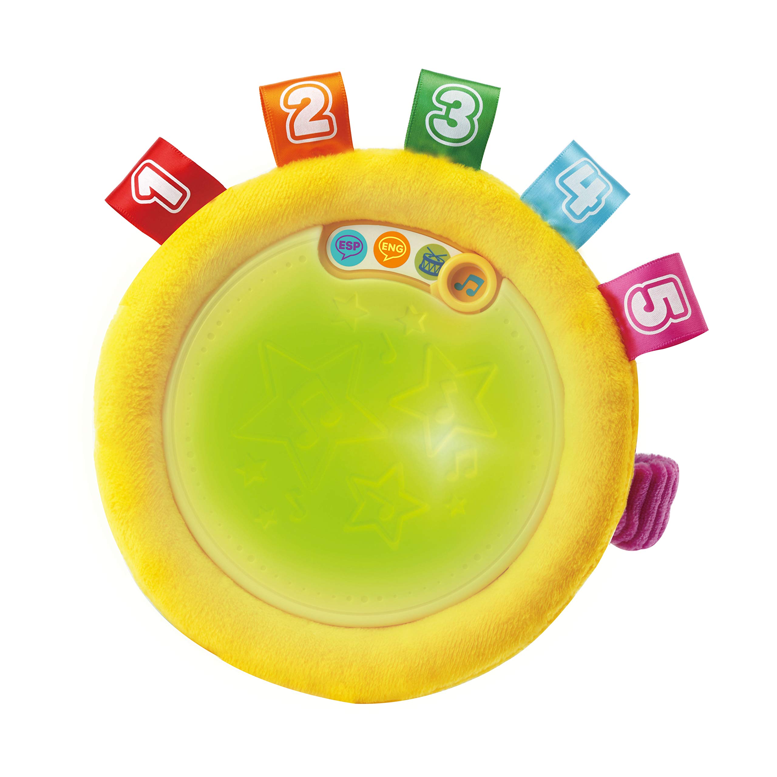 VTech-Baby Tambor Luces mágicas | Juguete para bebé +6 Meses | Bilingüe español-inglés | Más de 100 Canciones, melodías, Frases y Sonidos | Versión ESP | Multicolor