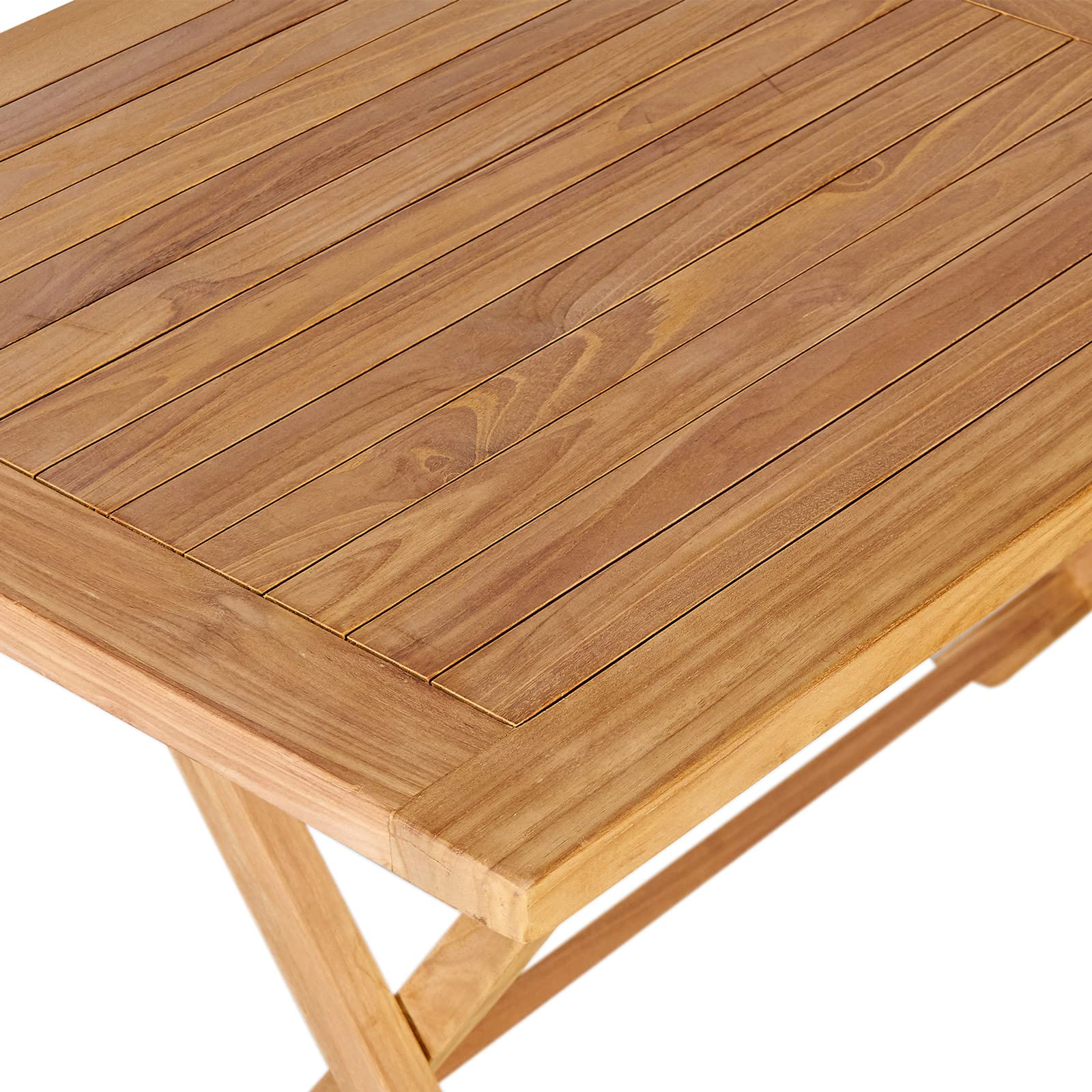 Garland Gartentisch Bari 125x60x75 cm Teak Holz SVLK Zertifiziert Klappbar Wetterfest Balkontisch Esstisch Gartenmöbel