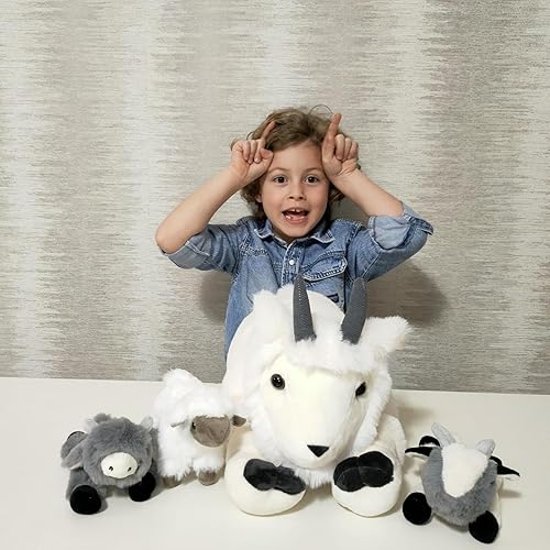 Vista 243 de Juego de 7 juguetes de peluche de dragón verde gigante de 21.7 pulgadas, animal de peluche con 4 bebés y 2 huevos, dinosaurios de peluche para niños