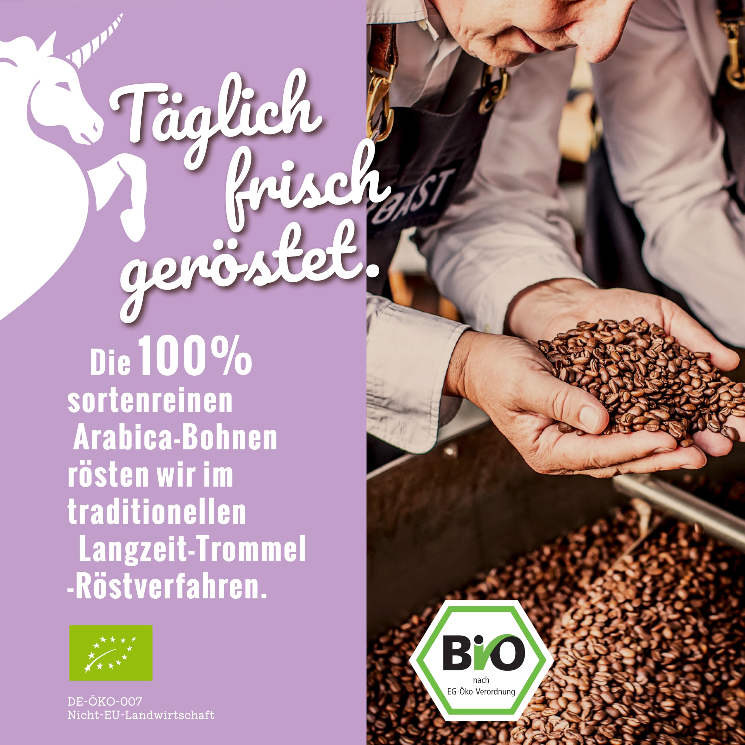 Blank Roast - EINZIG - 1kg (3er Pack) - BIO Kaffeebohnen koffeinfrei - 100% Arabica aus Peru - schonend & umweltfreundlich entkoffeiniert - säurearm mit voller Crema - ideal für jede Zubereitungsart