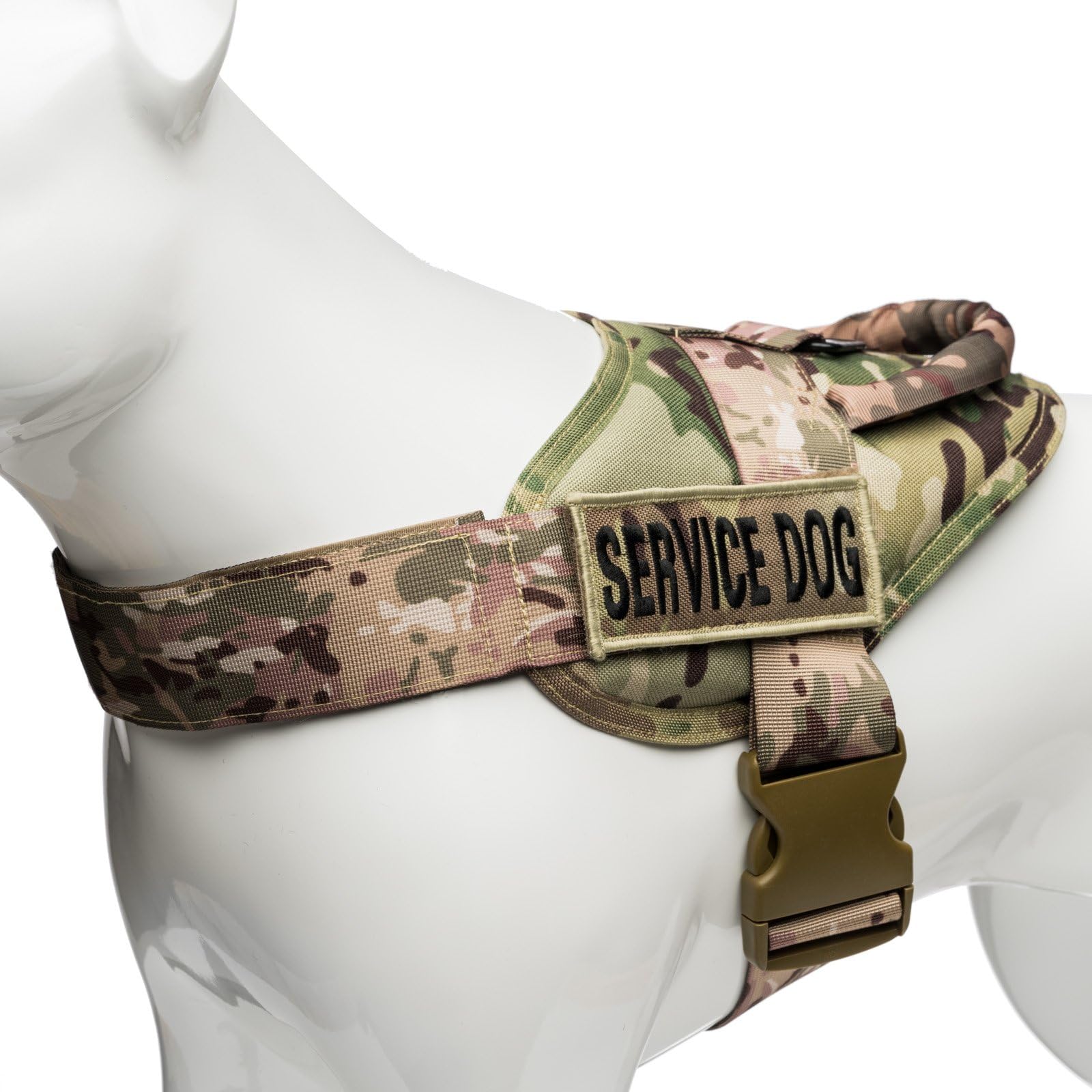 Industrial Puppy Camo Service Dog Vest Harness with Service Dog Patches – Military Dog Animal Harness Gear Kit – Adjustable Hook & Loop Strap – Jacket Loop Strips for Patch Accessories and Ring for Sm