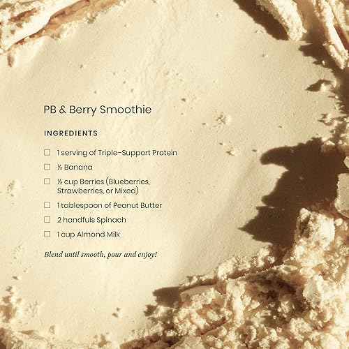 Miniatura 6 de Perelel Proteína en polvo a base de plantas de triple soporte, vainilla cremosa, 0.71 onzas de proteína vegana en polvo, 0.11 onzas de monohidrato